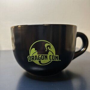 NWOT Dragon Con Atlanta Extra Large Coffee Mug 24oz Black Green Sifi Comics